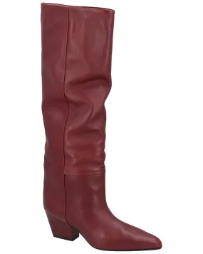 Paris Texas Jane Leather Boot Neutral Pair Snowy Environment