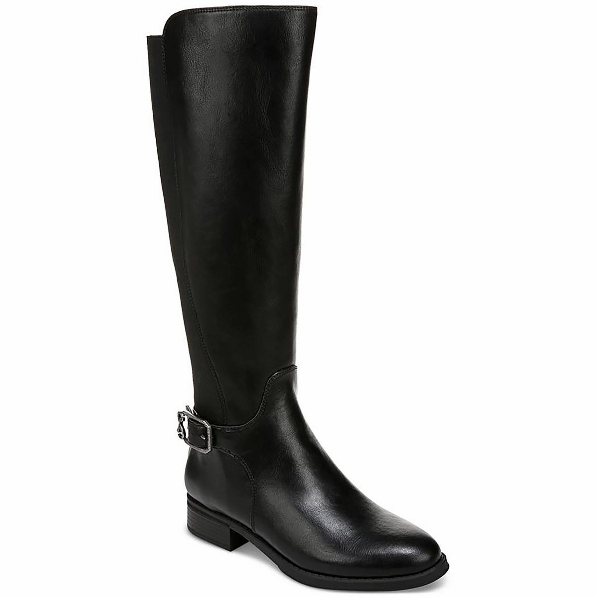 Percy Womens Leather Block Heel Knee-High Boots Insulated Urban Commute Comfortable Support