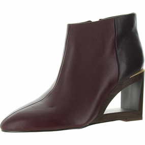 Comfortable Support LAX Womens Zipper Leather Wedge Boots