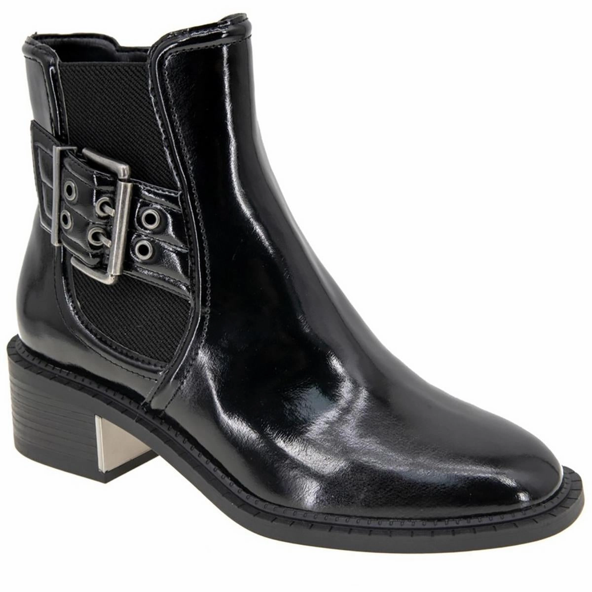 Womens Buckle Man Made Motorcycle Boots Rugged Built Urban Traveler Neutral design