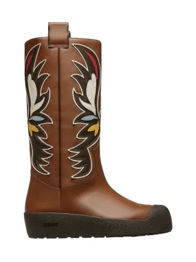 Bally Chambery Women's 6302968 Brown Leather Knee-High Boots Seamless Comfort Rough Terrain Thick Grip