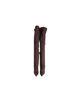 Yeezy Season 5 Stretch Knee Boots in Oxblood Leather Ultra Comfort