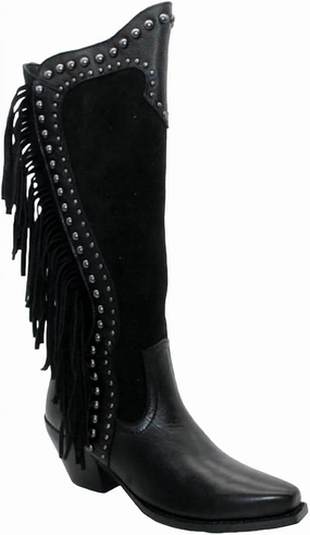Cushioned Step River Crossing Palomino Lather Boot In Black