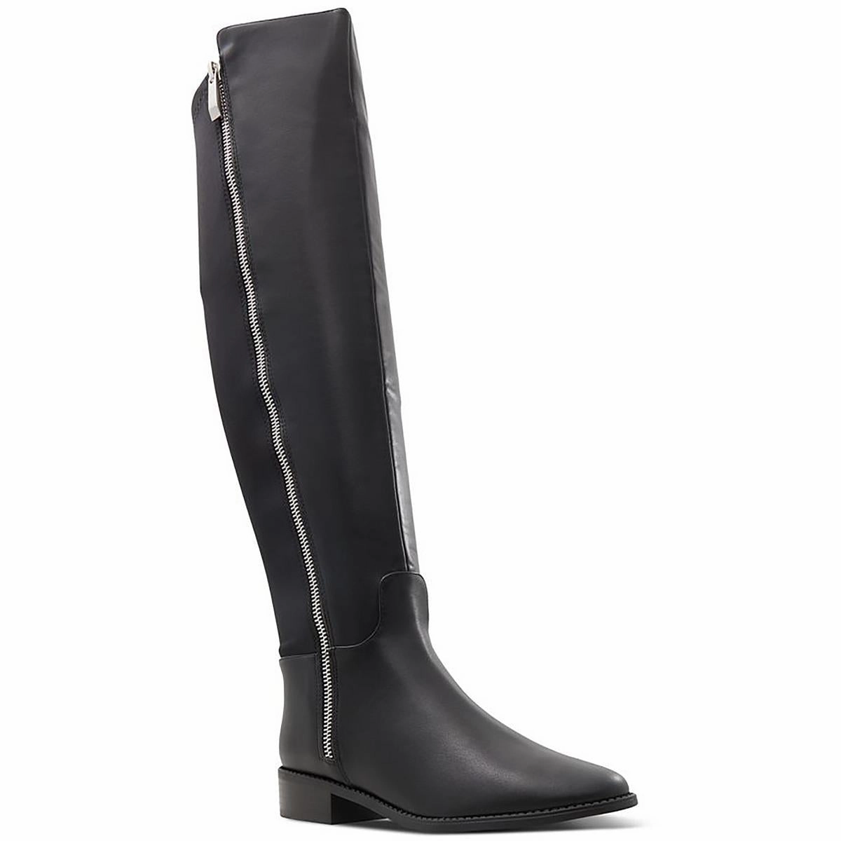 Sleek Fit Womens Zipper Faux Leather Knee-High Boots