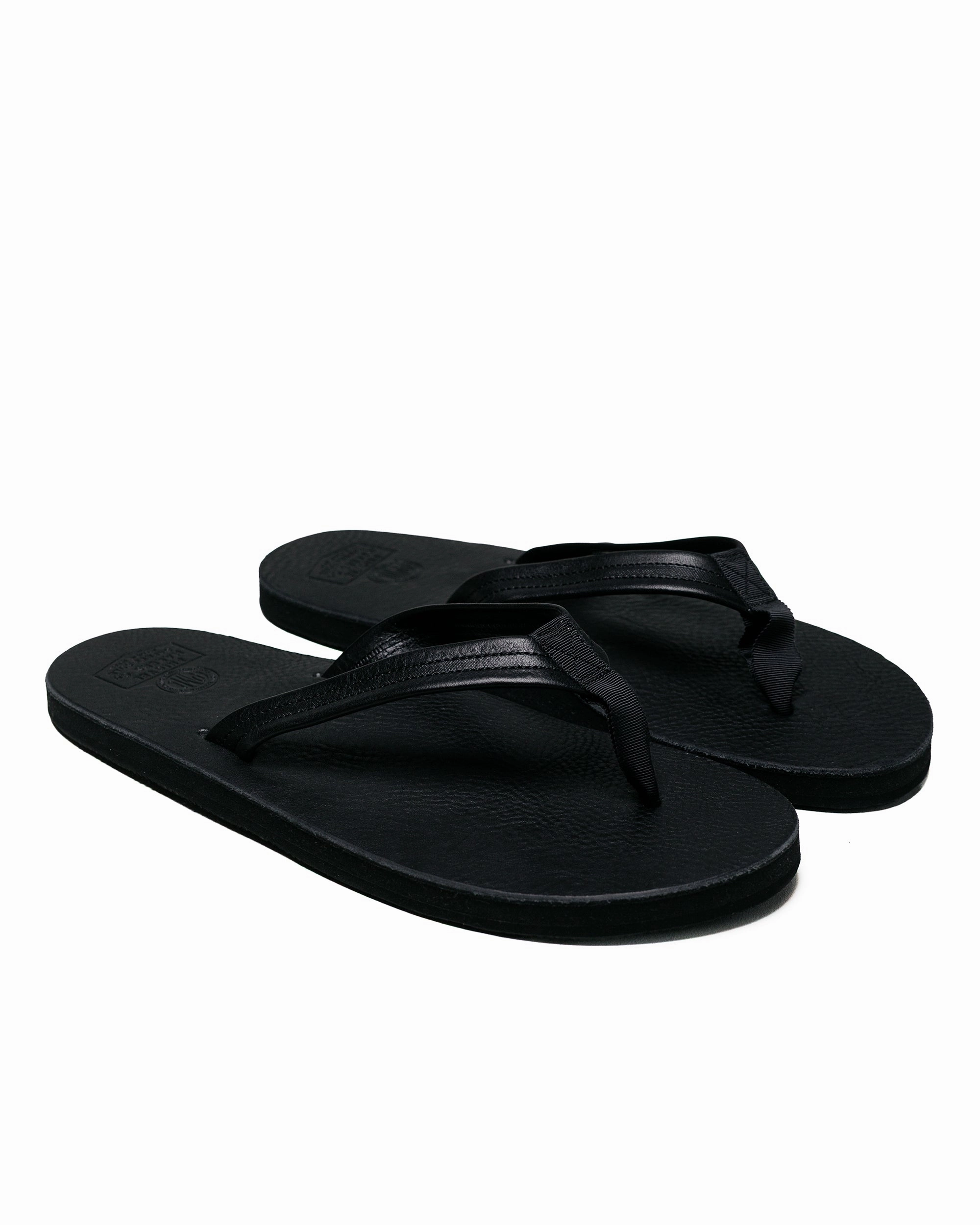 Phigvel Leather Beach Sandals Black quick dry Casual Move