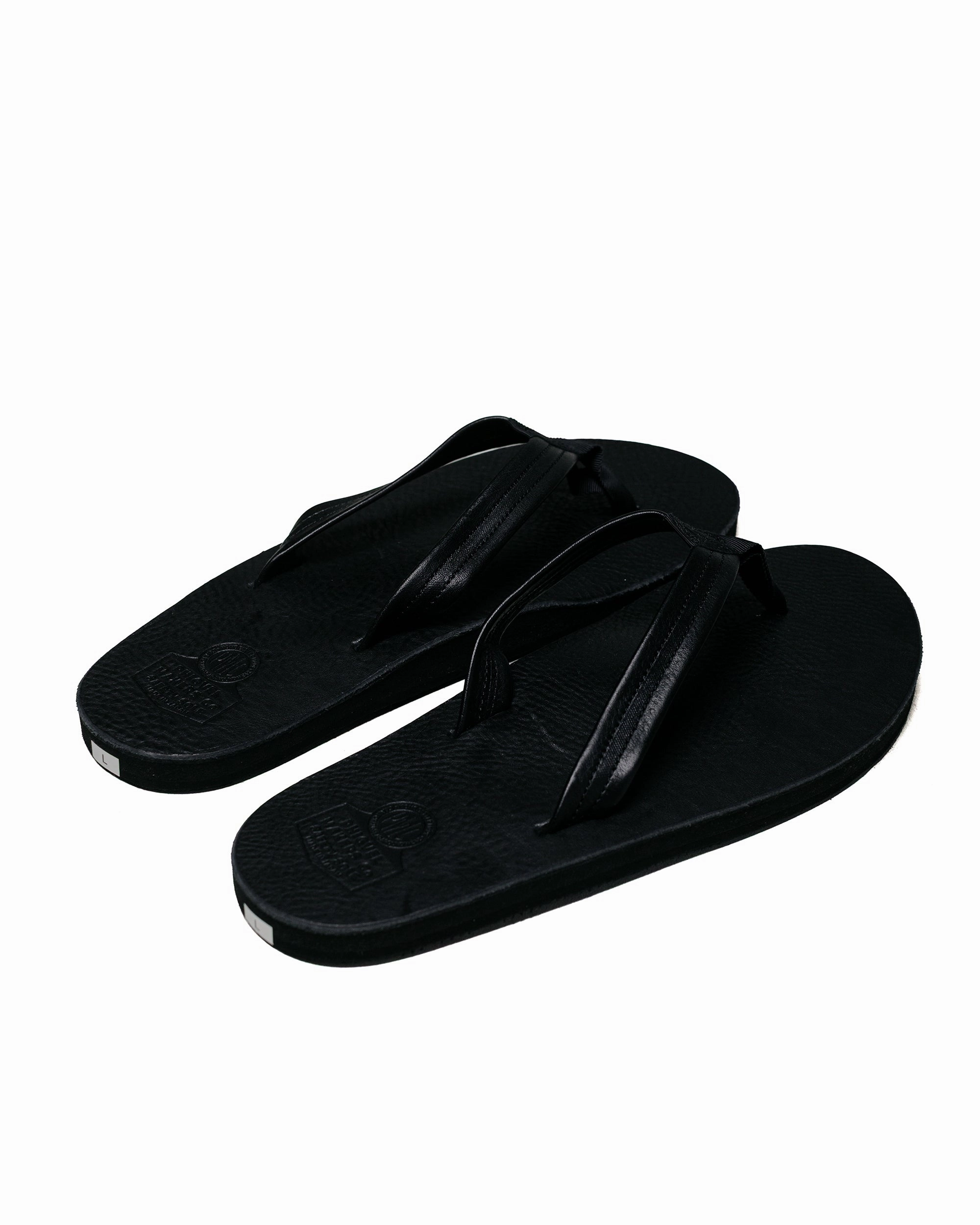 Phigvel Leather Beach Sandals Black warm glow Metal Edge