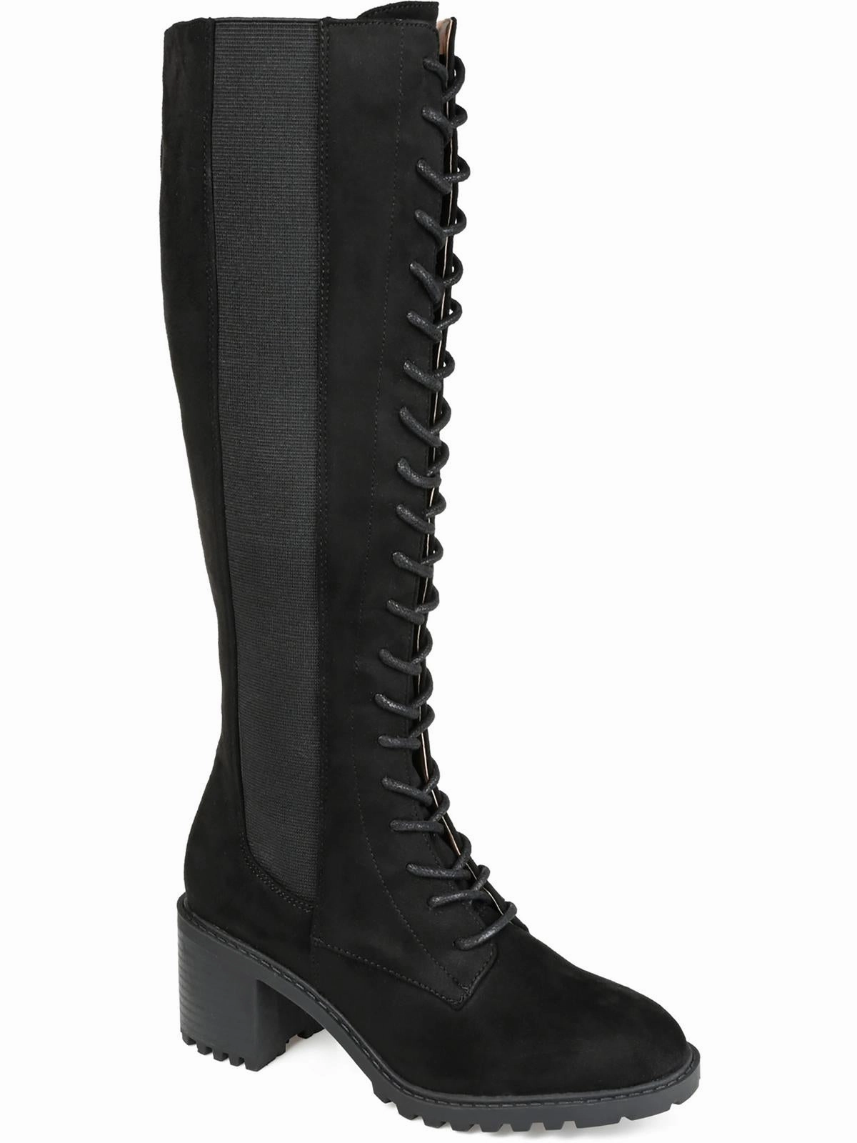 Jenicca Womens Faux Suede Mid-Calf Boots Firm Hold Businessman