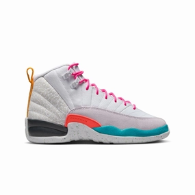 Base Support Contoured Fit Air Jordan 12 Retro "White Vapor Green" Grade Schol Kids Shoes 153265-130