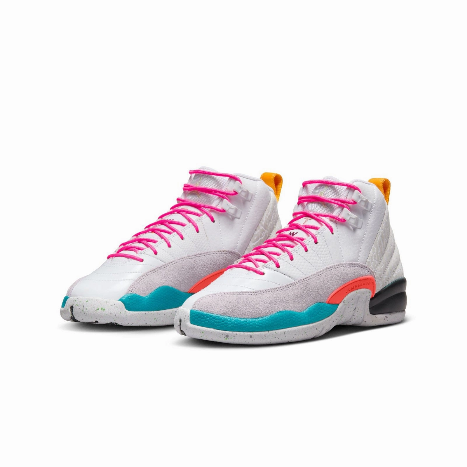 TPU Heel Counter Air Jordan 12 Retro "White Vapor Green" Grade Schol Kids Shoes 153265-130