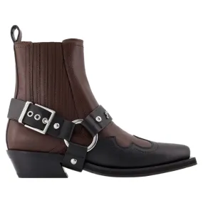 Chelsea Western Boots - Ganni - Synthetic Leather - Black Protective Gear nylon