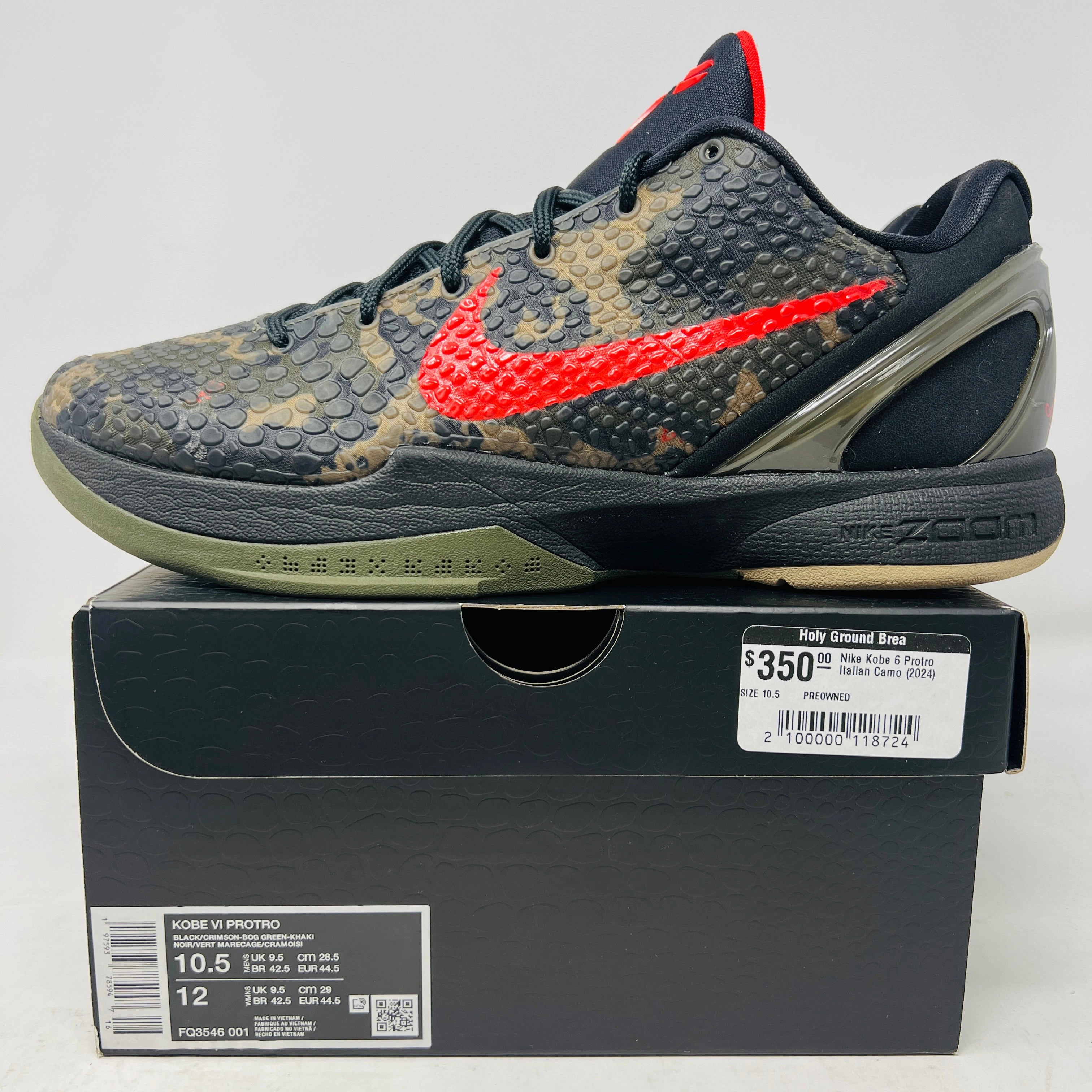 Nike Kobe 6 Protro Italian Camo (2024) Reactive Traction Nodes