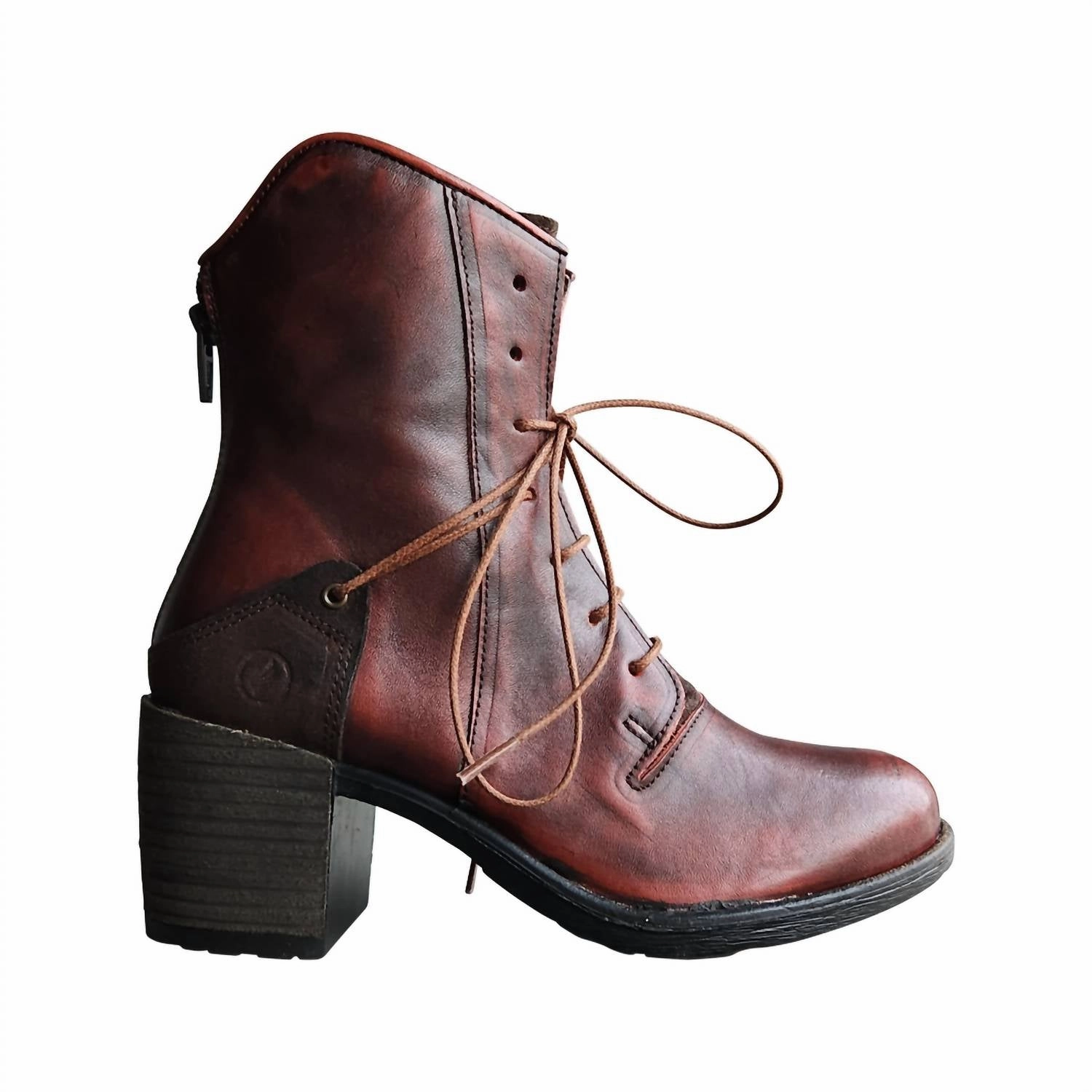 Prime Lace Up Boot In Red Flexible Frame Trail Runner All Weather Mountain Hike