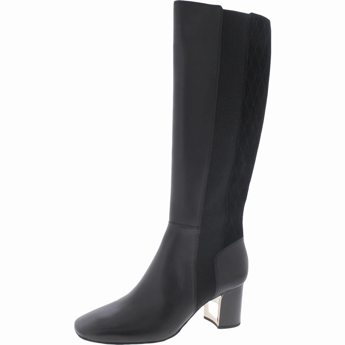 Everyday Pair Careen Womens Leather Square-Toe Knee-High Boots