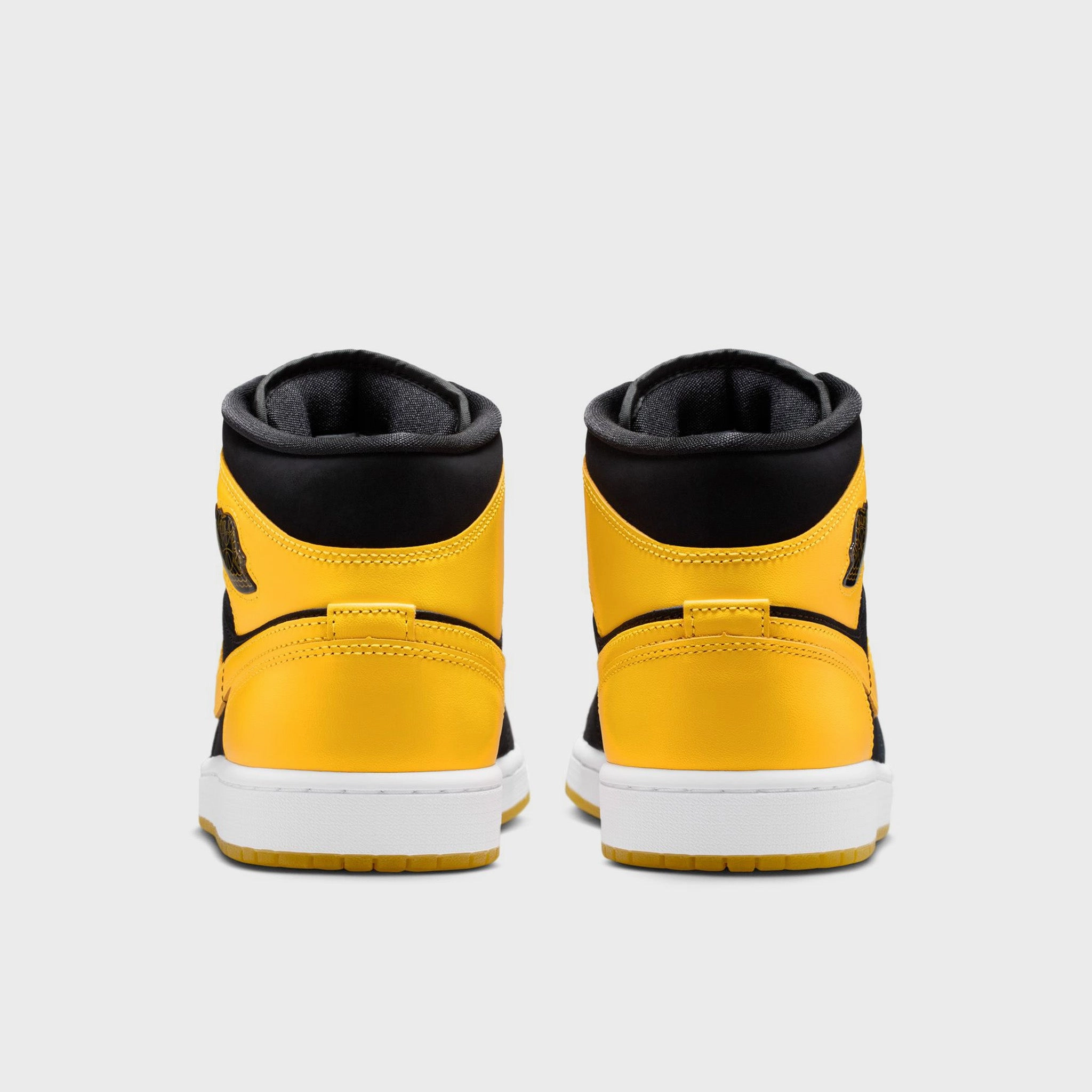 HighTopDesign Jordan 1 Mid Black / Varsity Maize - White