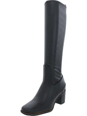 Figaro Womens Leather Square Toe Knee-High Boots High Arch Breathable Design