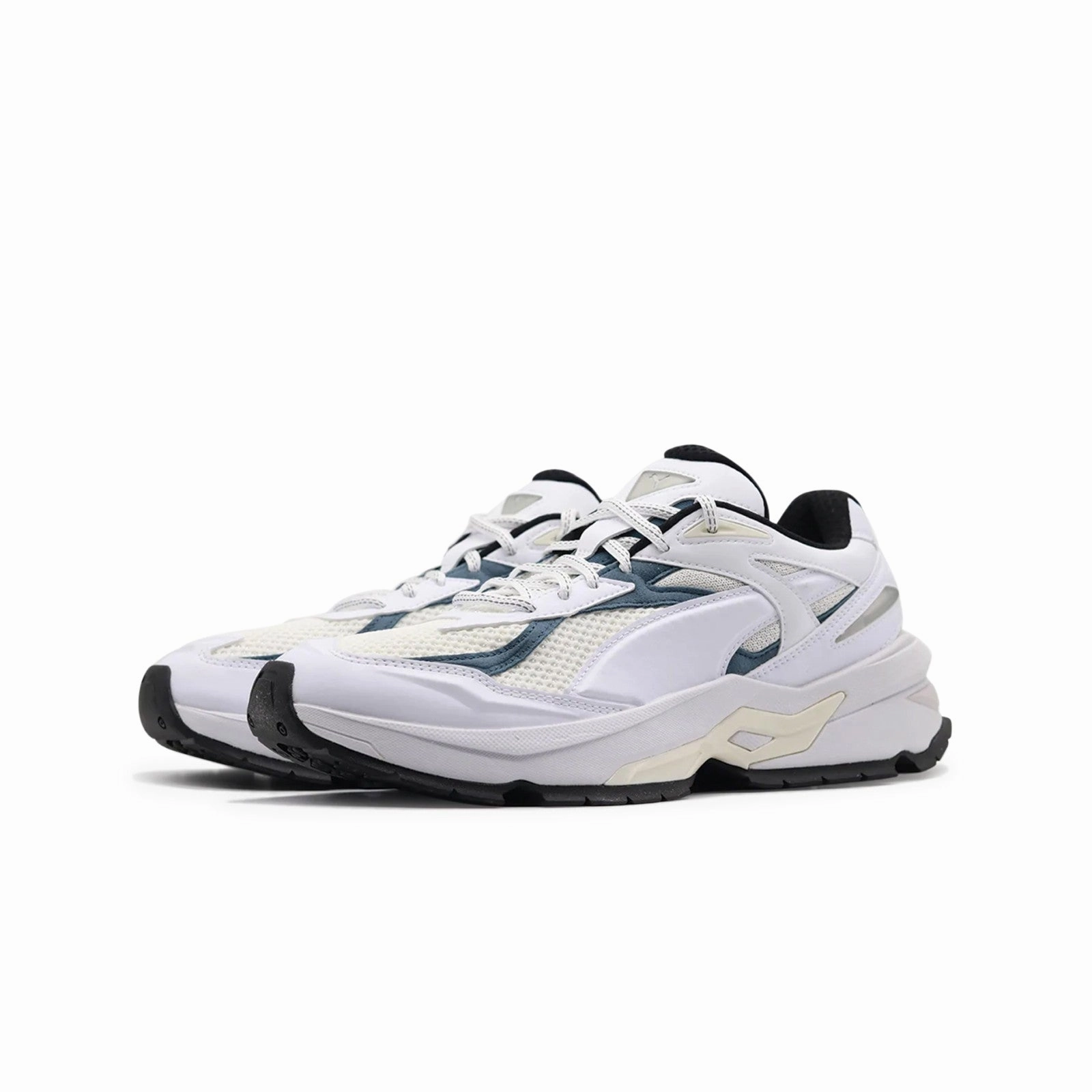 Puma Nano RDR Odysseu (Puma White-Evening Sky) Men's Shoes 388608-02 Wide Footbed Bold Outsole Geometry
