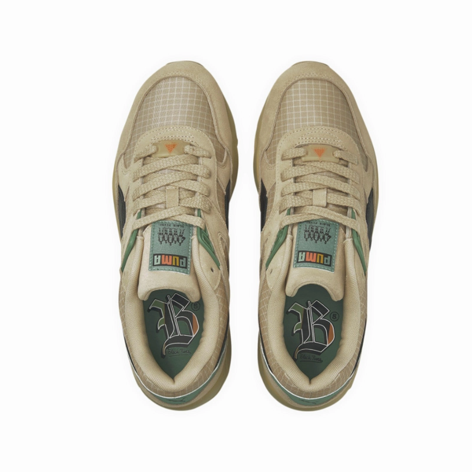 Puma R698 X Black Fives (Light Sand-Puma Black) Men's Shoes 390515-01 Flexible Sole Design Heel Balance