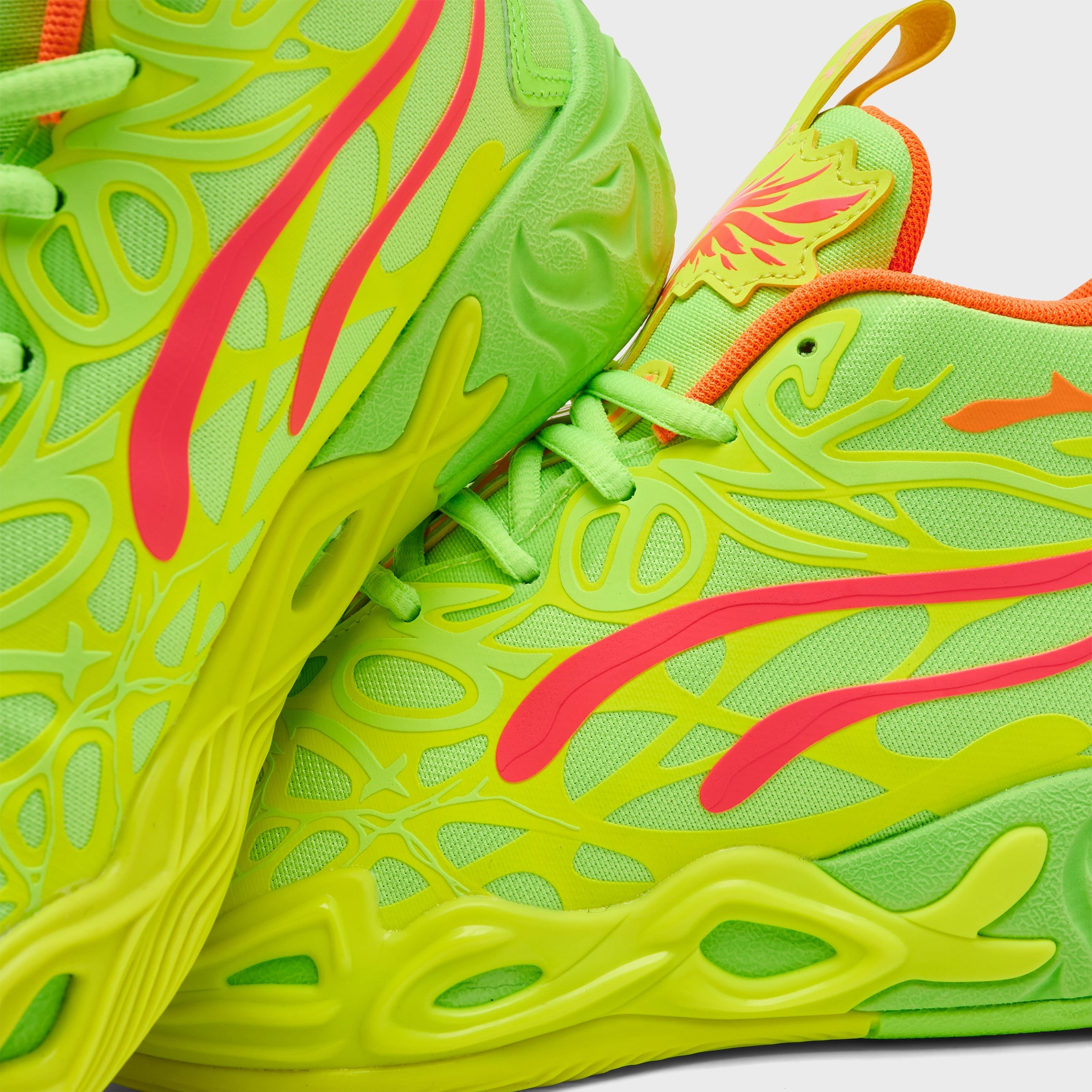Ventilated Heel Counter Contoured Footbed Mold PUMA x LaMelo Ball Juniors' MB.04 "Gem" Yellow Alert / Green Glare - Pink Alert