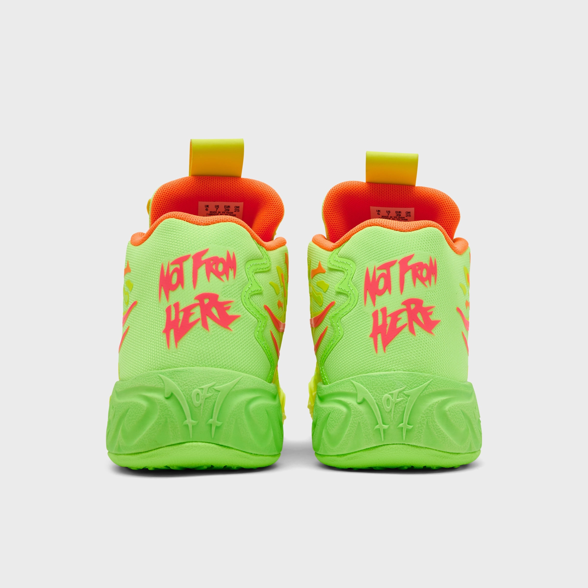 Ankle Lockdown System PUMA x LaMelo Ball Juniors' MB.04 "Gem" Yellow Alert / Green Glare - Pink Alert