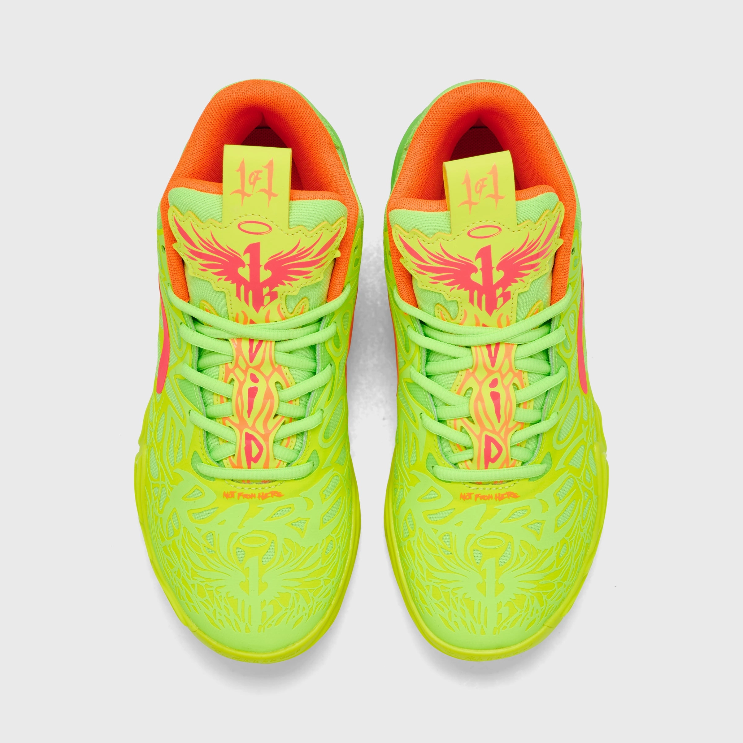 PUMA x LaMelo Ball Juniors' MB.04 "Gem" Yellow Alert / Green Glare - Pink Alert Anatomical Shape Design