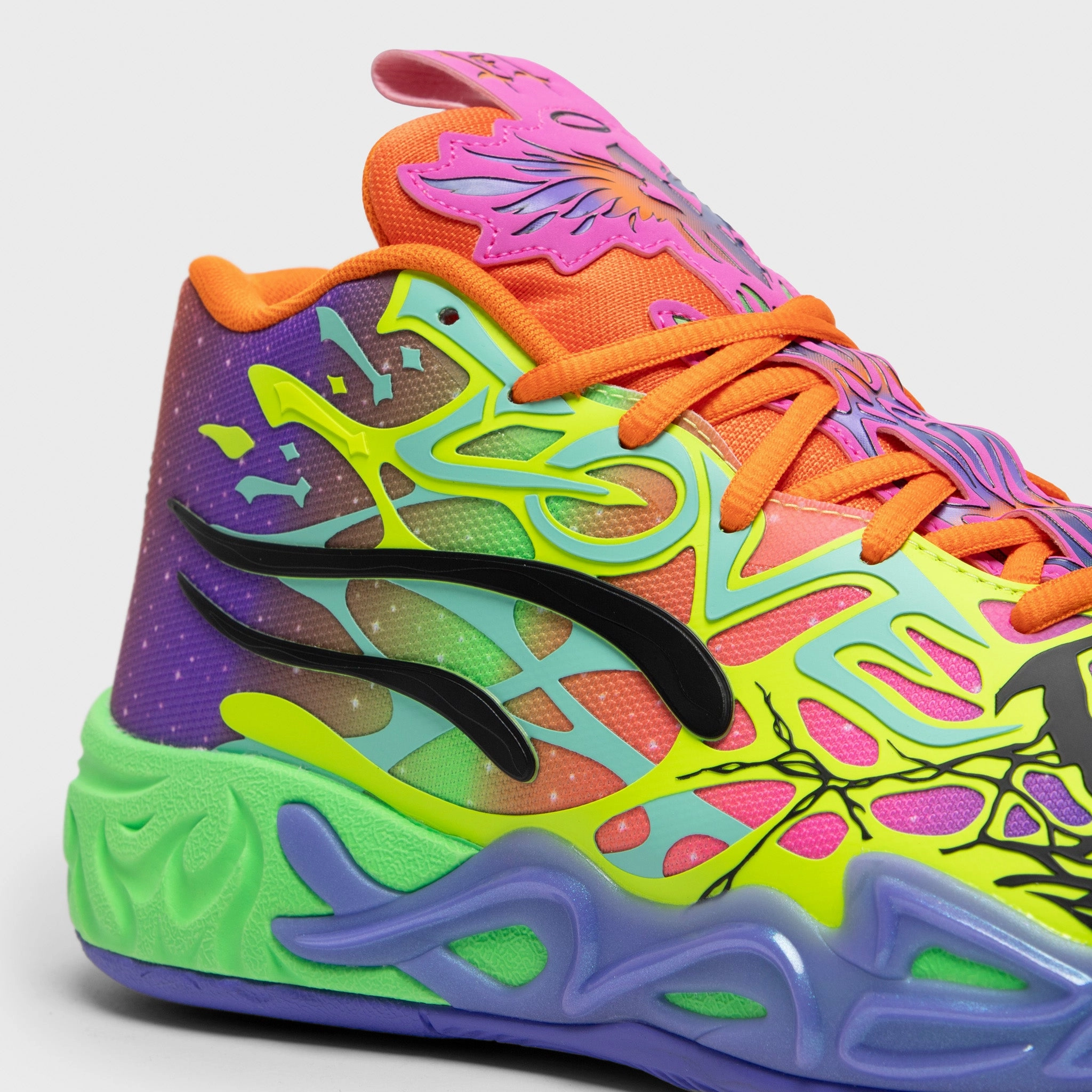 PUMA x LaMelo Ball MB.04 Be You Black / Electric Peppermint - Flouro Green Breathable Material