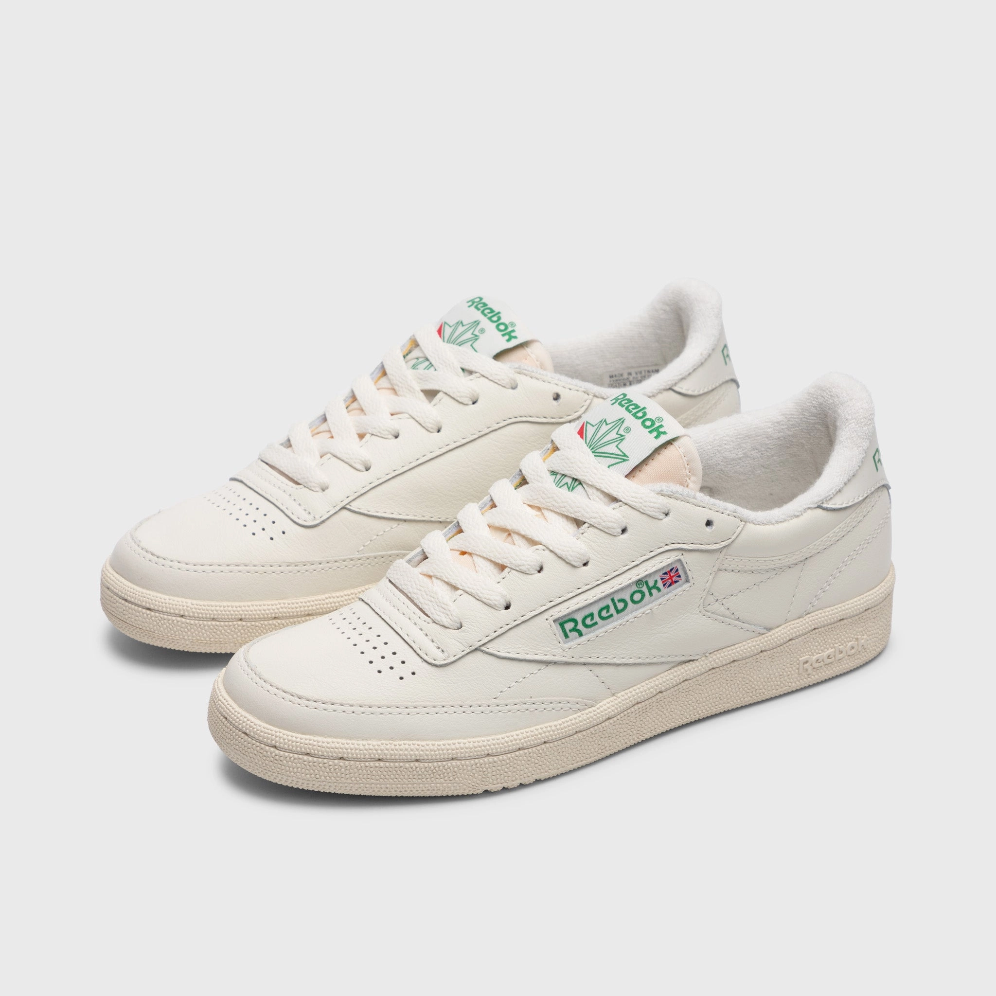 Reebok Womens' Club C 85 Vintage Chalk / Alabaster - Green Seamless Design
