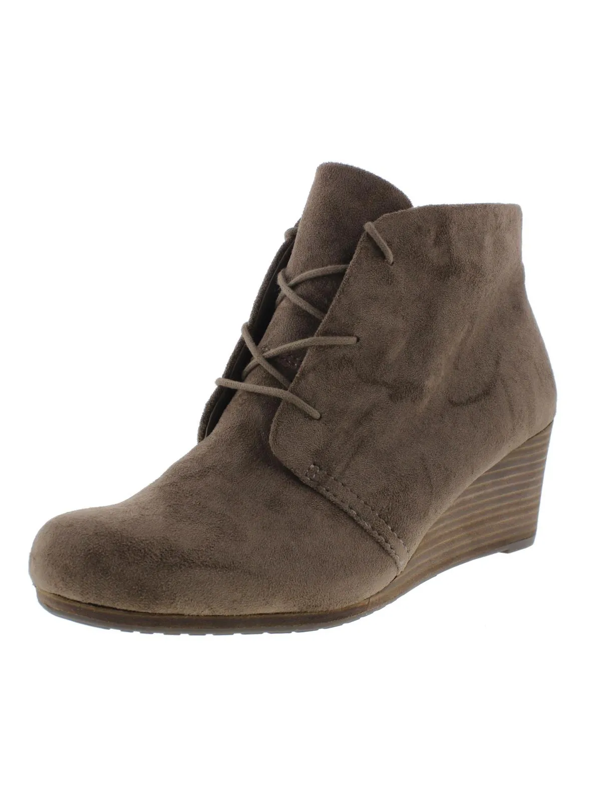 Dakota Womens Faux Suede Boho Wedge Boots Wind Barrier