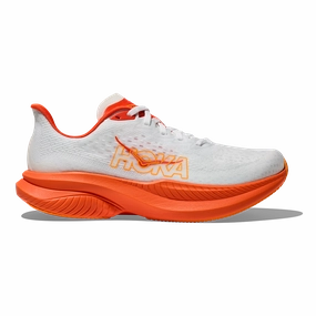 running in a beach area shoes lace up closure Hoka Mach 6 - Frost - Lava