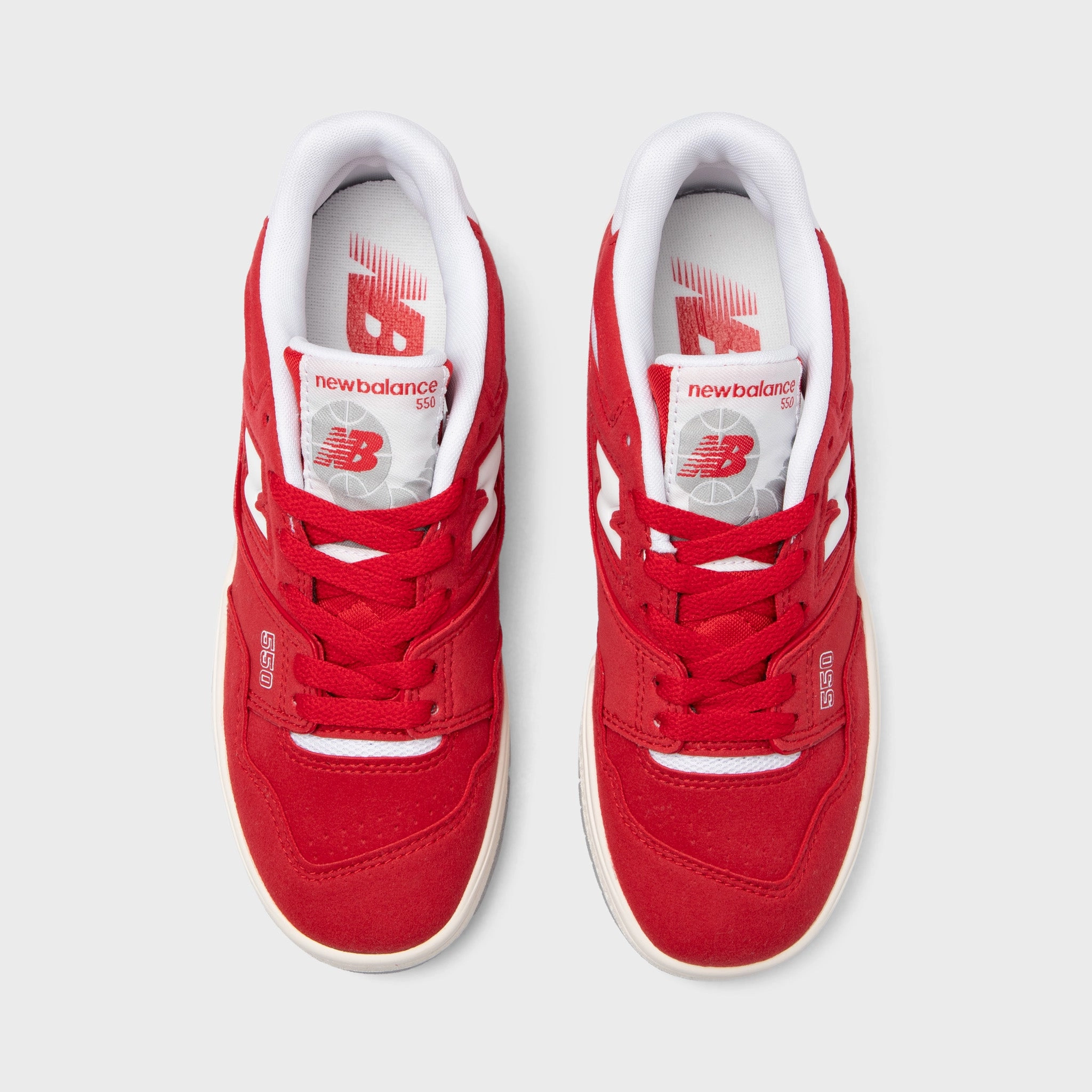 New Balance Juniors' 550 Team Red / White dawn run running shoes
