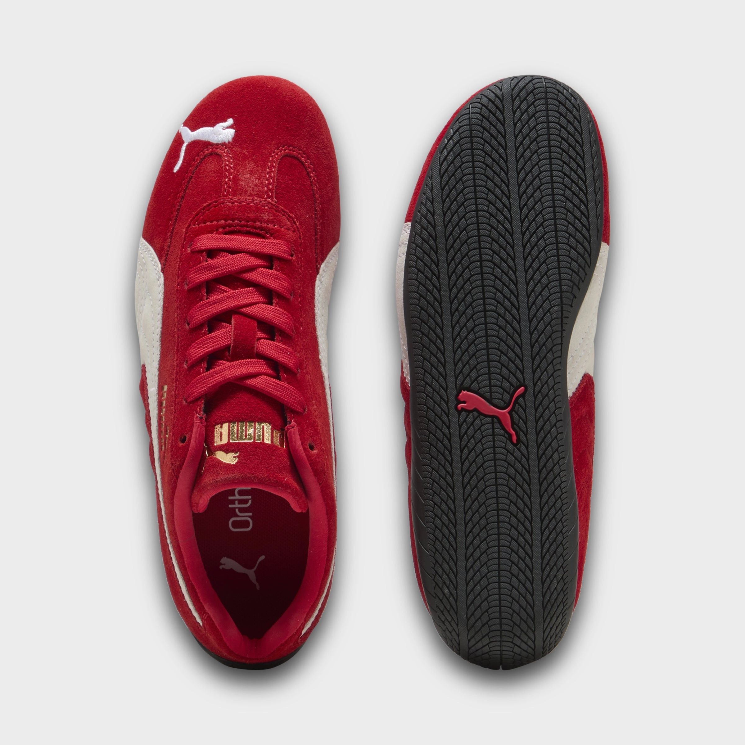 PUMA Juniors' Speedcat Red / White Smooth Steps Quiet Footprint