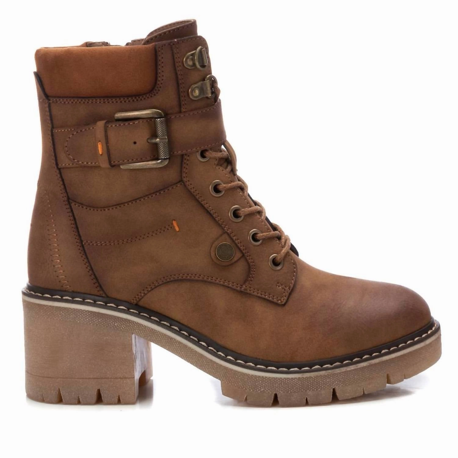 Women's Combat Booties In Camel Ultimate Durability Slip Resistant Rainy Day Commuter