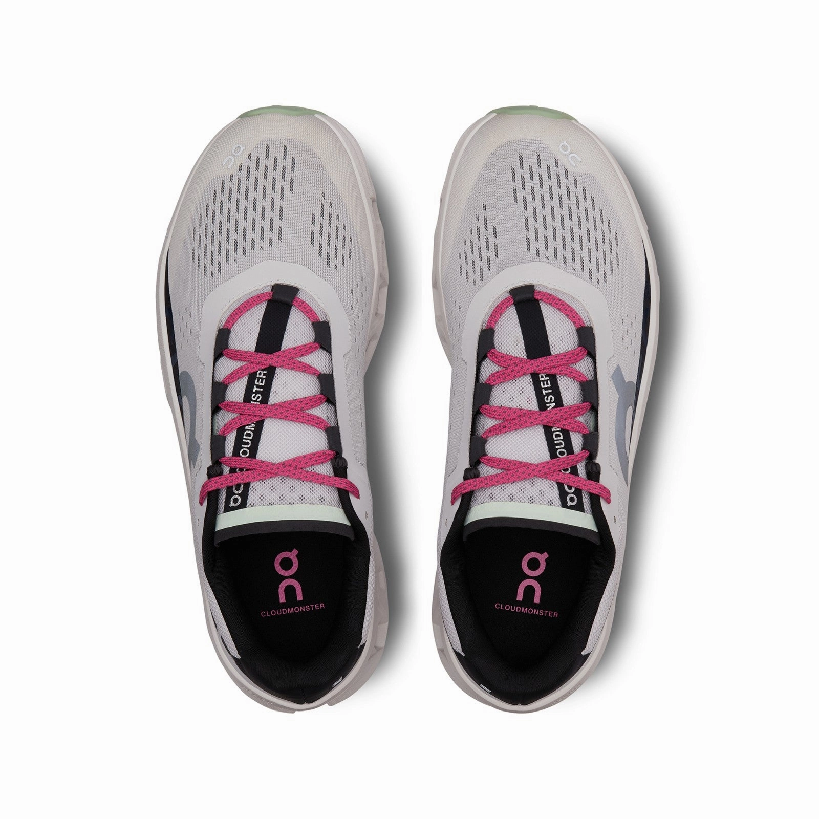 On Running Cloudmonster (Frost/Black) Men Shoes 61.97728 Power Stride Lightweight Midsole Geometry