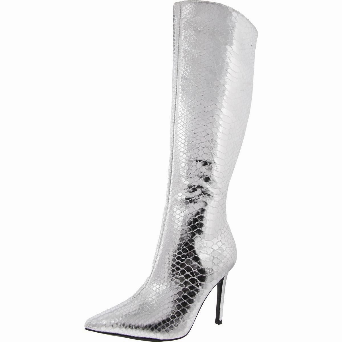 Shock Absorbing Daily Walks Classic Rajel Womens Snake Print Faux Leather Knee-High Boots