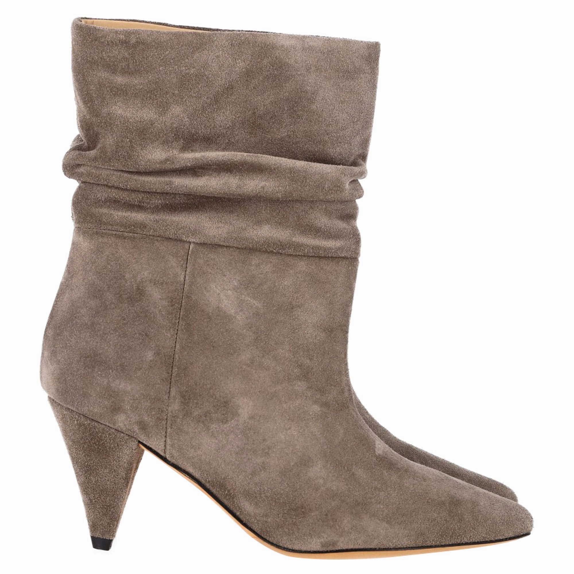 anti-odor Iro Theke Ankle Boots in Grey Suede