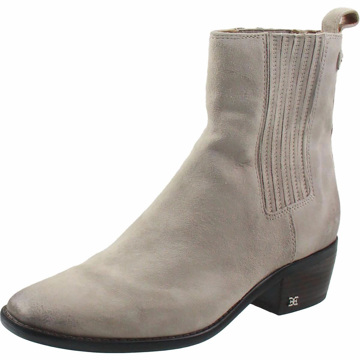 Womens Block Heel Faux Suede Chelsea Boots Waterproof Work Commute Oil-Resistant