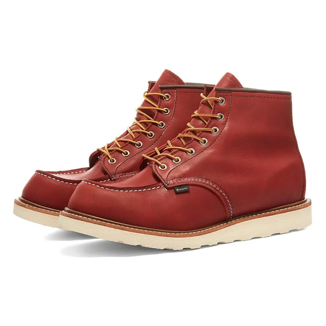 Red Wing Men's 6-Inch Classic Moc 8864 Russet Taos Gore-Tex Waterproof Rain Safe High-Quality Footwear