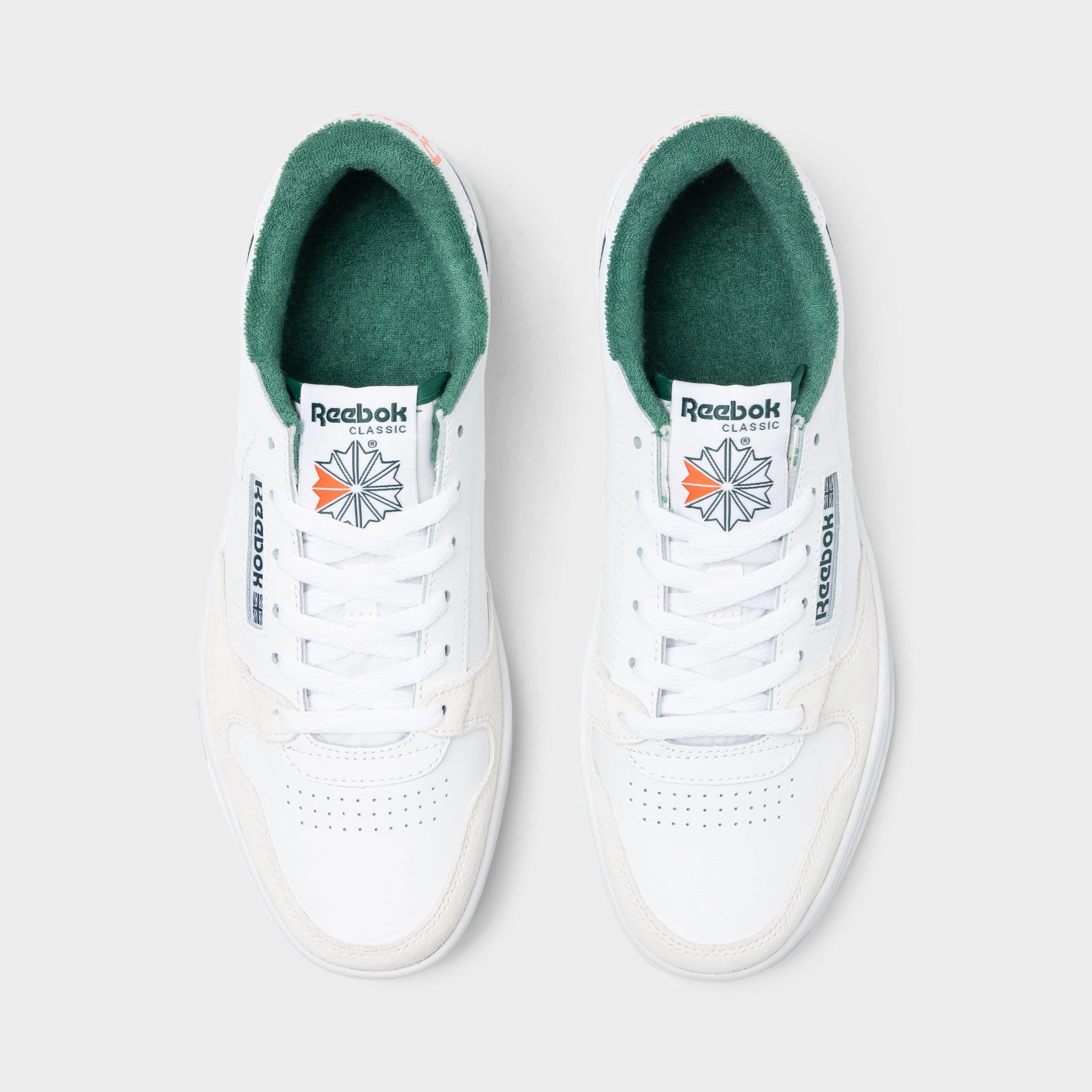 Sea Breeze Reebok Court Phase White / Green - Orange