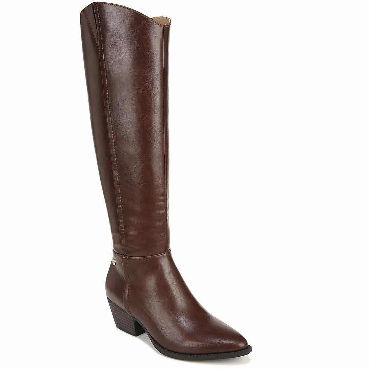 Durable Shell All Day Worker Warehouse Worker Reese Womens Faux Leather Block Heel Knee-High Boots