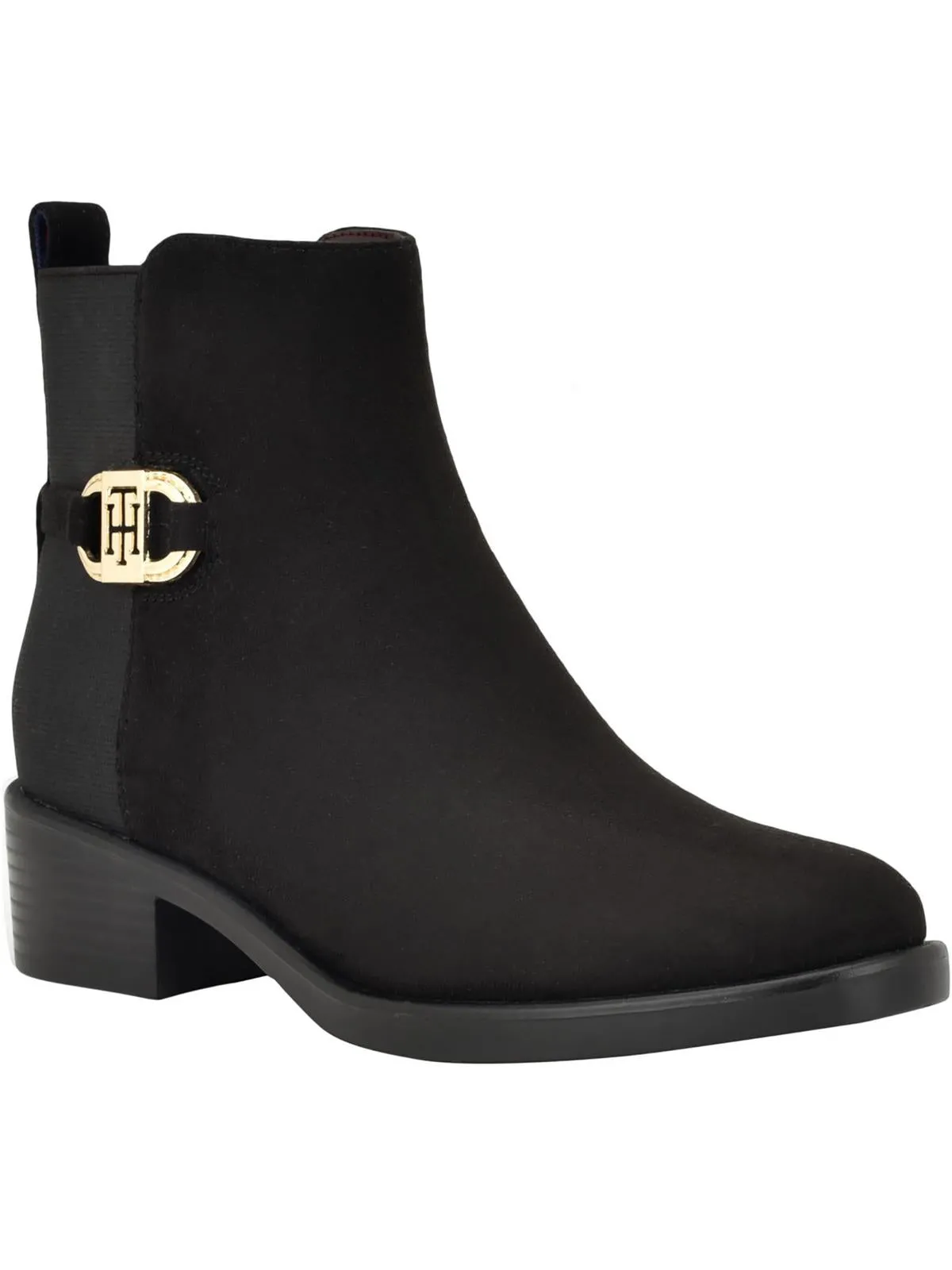 Cozy Lined Imiera Womens Faux Suede Mixed Media Ankle Boots