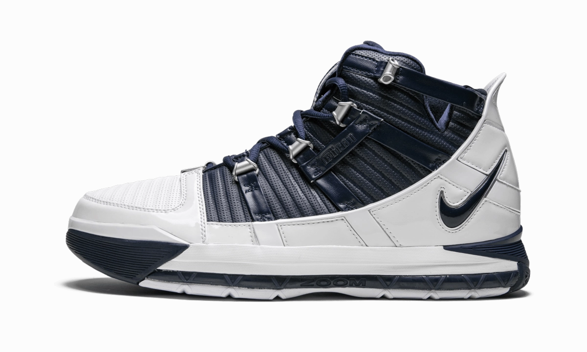 Zoom Lebron 3 QS "White/Navy" Dual Density Foam Smooth Surface
