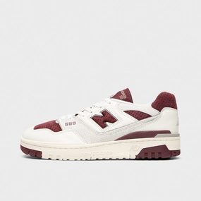 New Balance 550 Sea Salt / Classic Crimson Directional Step Support Fast Motion Frame