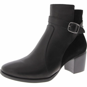 Rebecca Womens Leather Buckle Ankle Boots Rough Trail