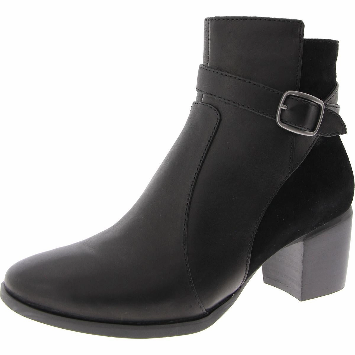 Fashion Comfort Rebecca Womens Leather Buckle Ankle Boots