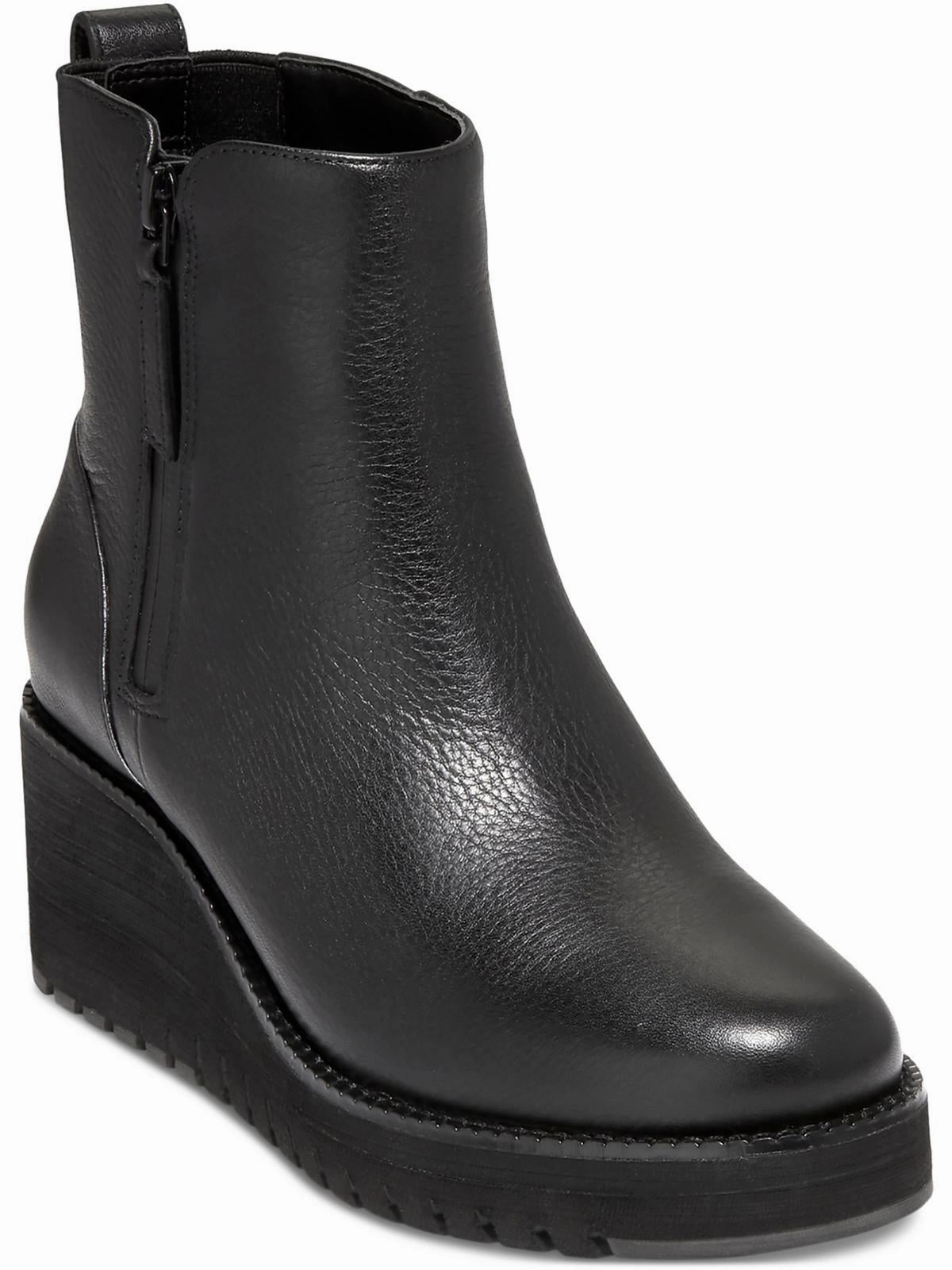 Womens Leather Ankle Booties Cushioned Step Night Travel