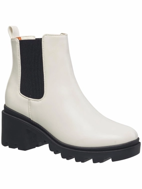 Womens Faux Leather Lugged Sole Chelsea Boots Outdoor Daily