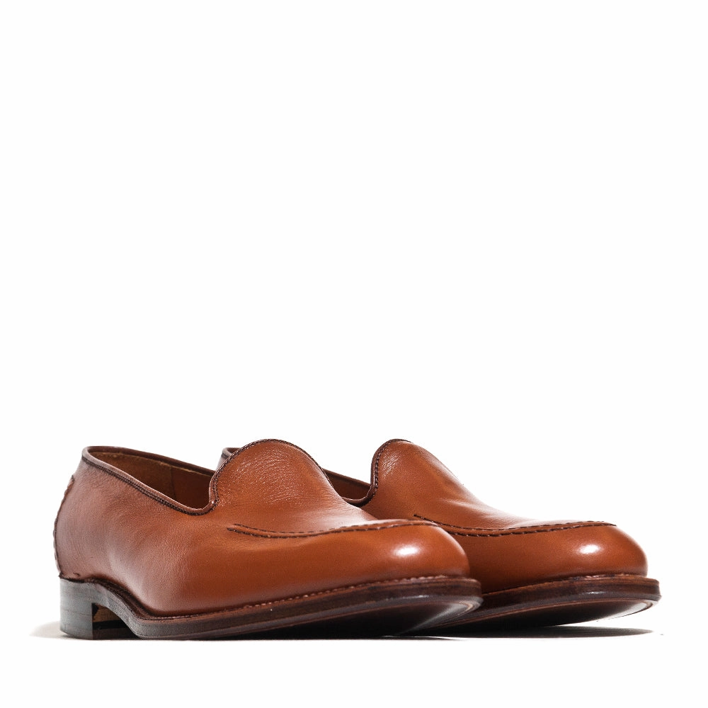 Alden Cognac Lady Calf Slip On With Mocc Stitch Action Ready Freeze Grip