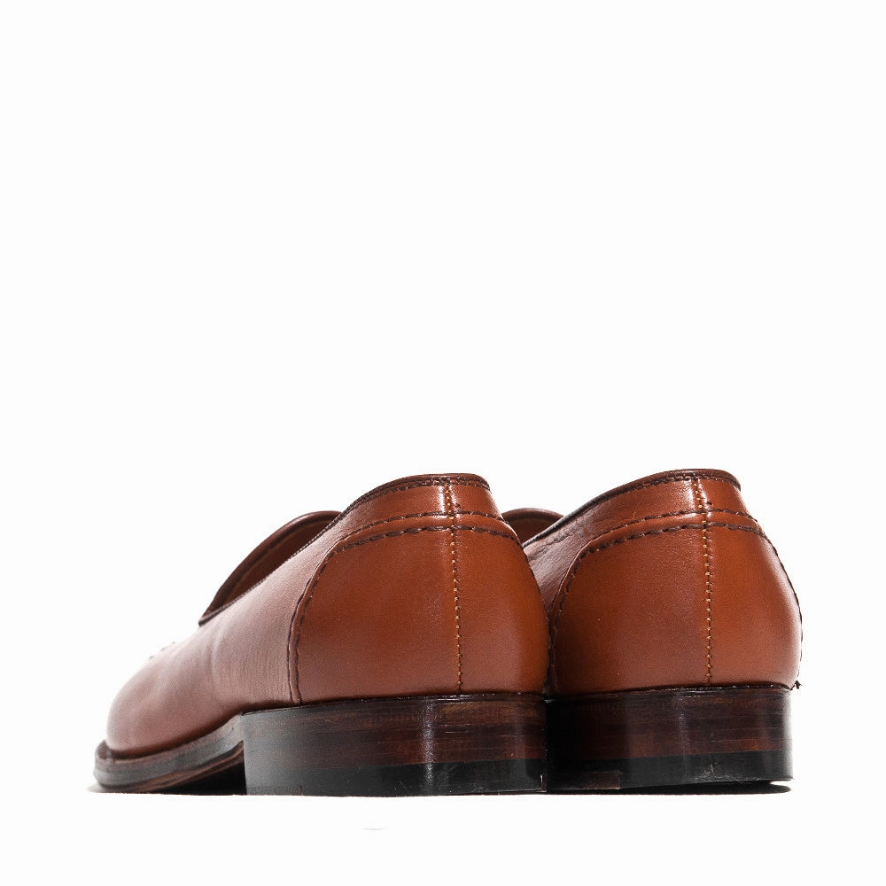 Alden Cognac Lady Calf Slip On With Mocc Stitch Bold Neon