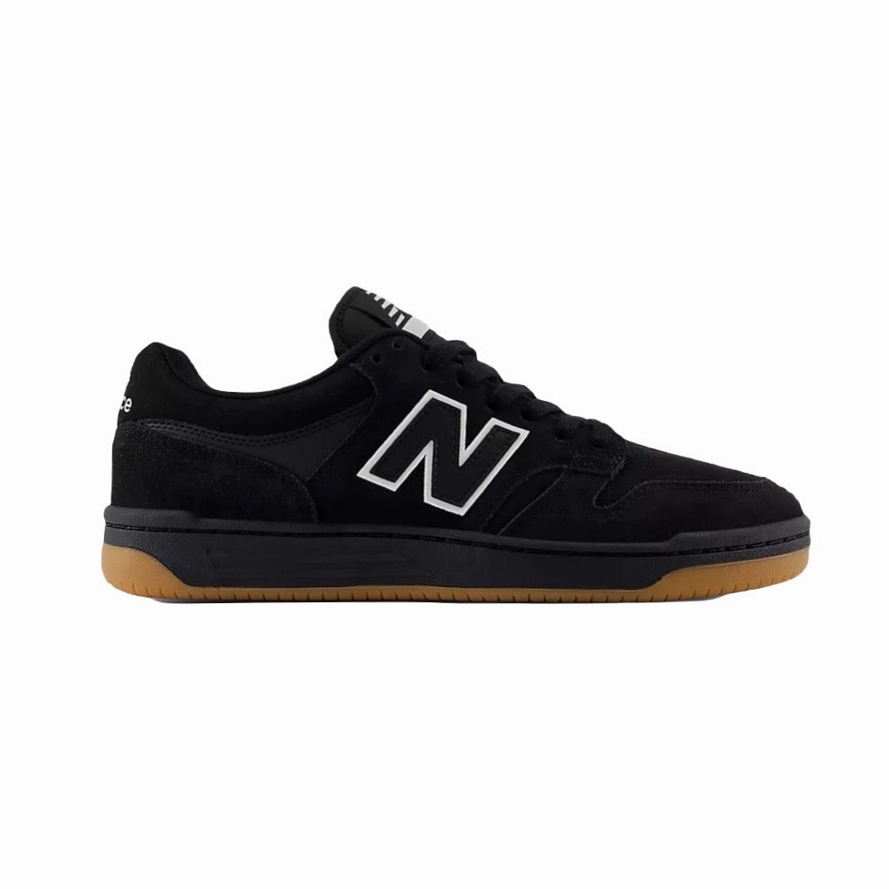 New Balance 480 Low Black/Gum vented shoes