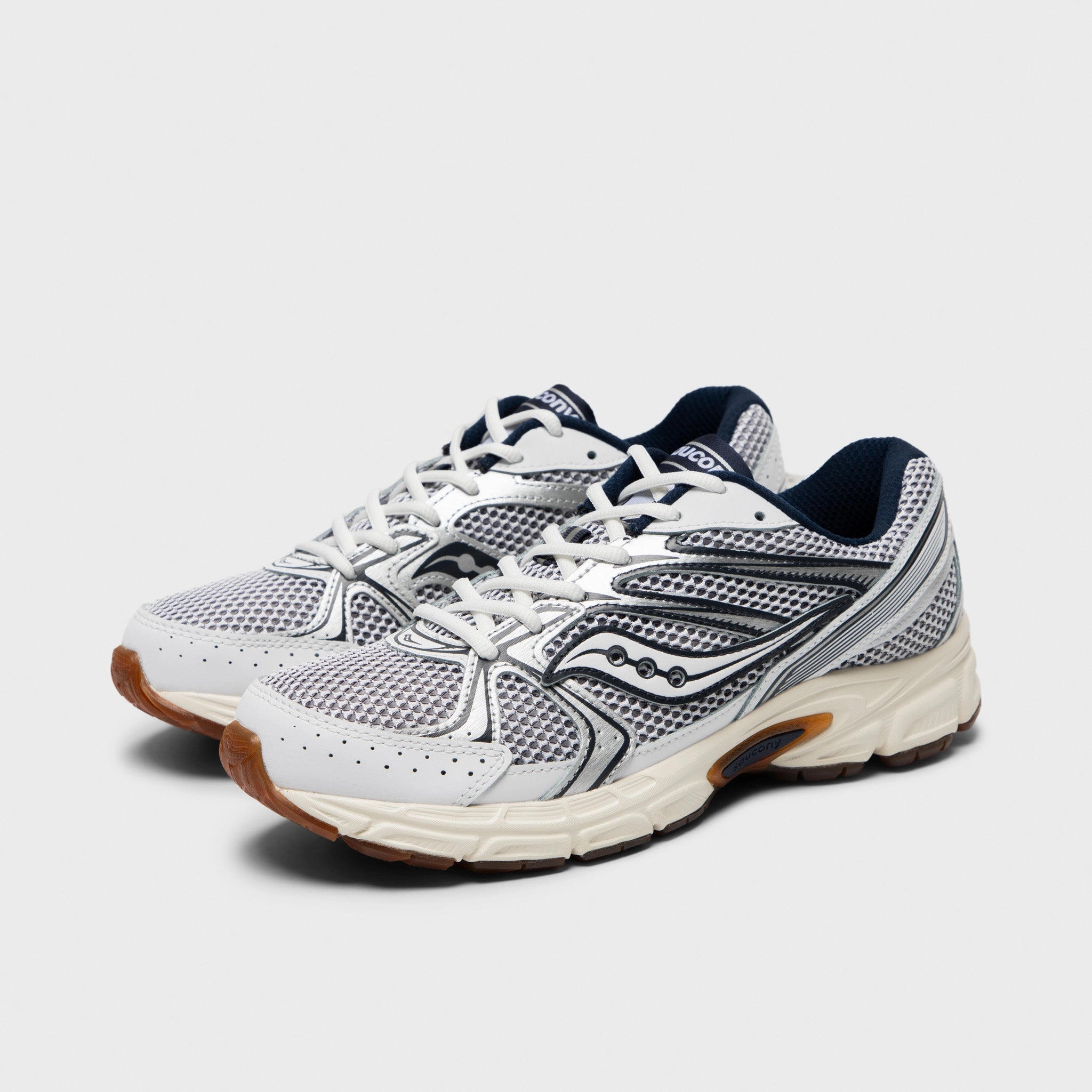 Comfortable Step Fit Soft Saucony Ride Millennium White / Navy