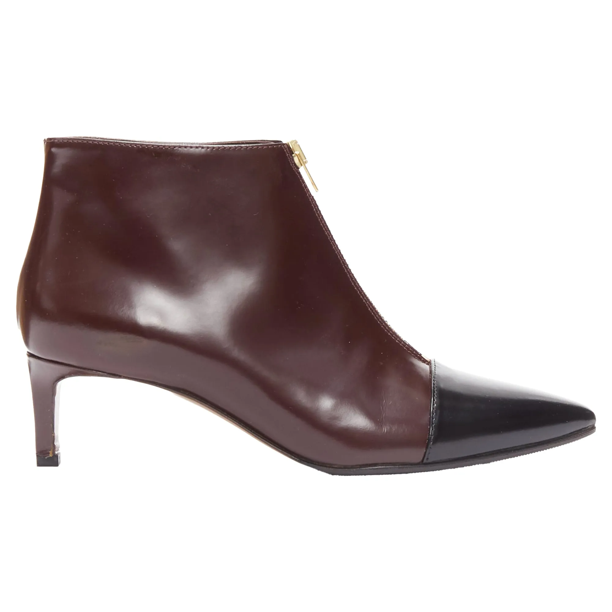 Marni toe cap kitten heel zip bootie Leather Lining